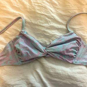 Blue and purple target bikini top